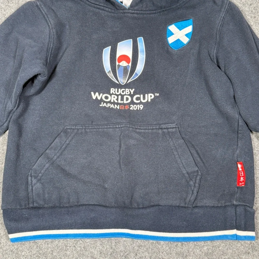 Rugby World Cup Japan 2019 Scotland Kids Hoodie Navy Blue Size 7/8 YRS
